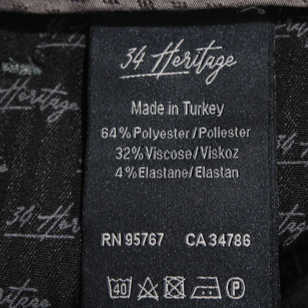 34 Heritage NWT Courage Mid Rise Straight 5 Pocket Jean Cut Pants Sz 32 US Gray